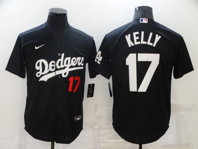 2021 Men Los Angeles Dodgers #17 Joe Kelly black game jerseys